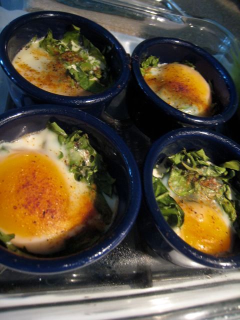 Shirred Eggs with Spinach